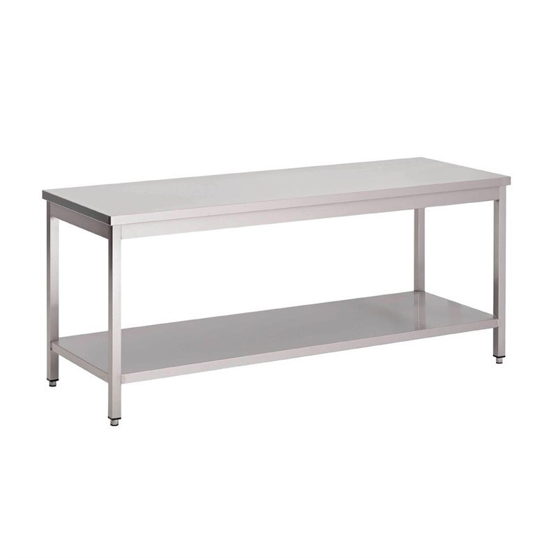 Table inox avec étagère basse Gastro M 700 x 700 x 890mm