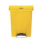 Poubelle à pédale frontale large Slim Jim Step-On Rubbermaid jaune 30L