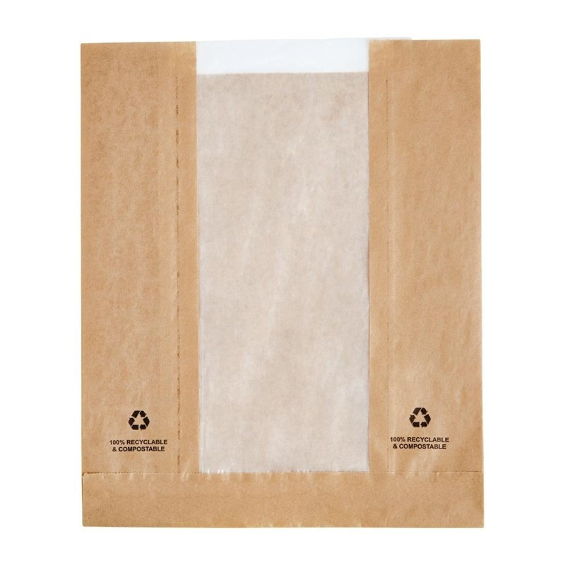 Sachets en papier avec fenêtre glassine Fiesta Compostable (lot de 1000)