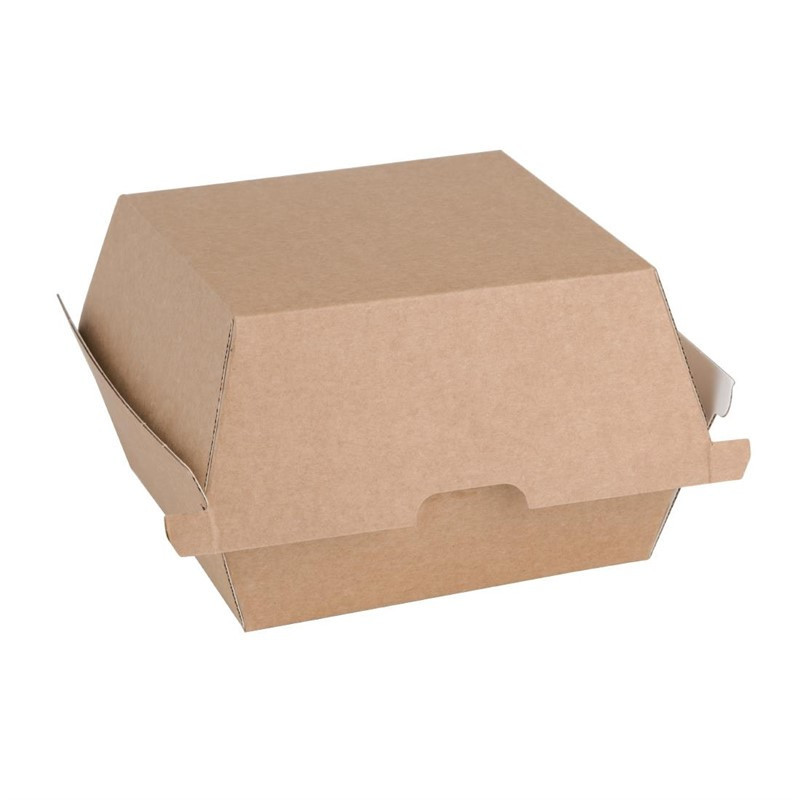 Petites boîtes hamburger compostables kraft Fiesta Compostable 105mm (lot de 200)