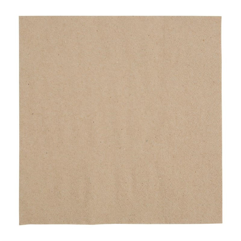 Serviettes snacking recyclées 2 plis pliage 1/4 Fiesta Recyclable 330mm kraft (lot de 2000)