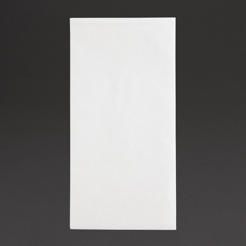 Serviettes dîner 2 plis format 1/8 Fiesta Recyclable 400mm blanches (lot de 2000)