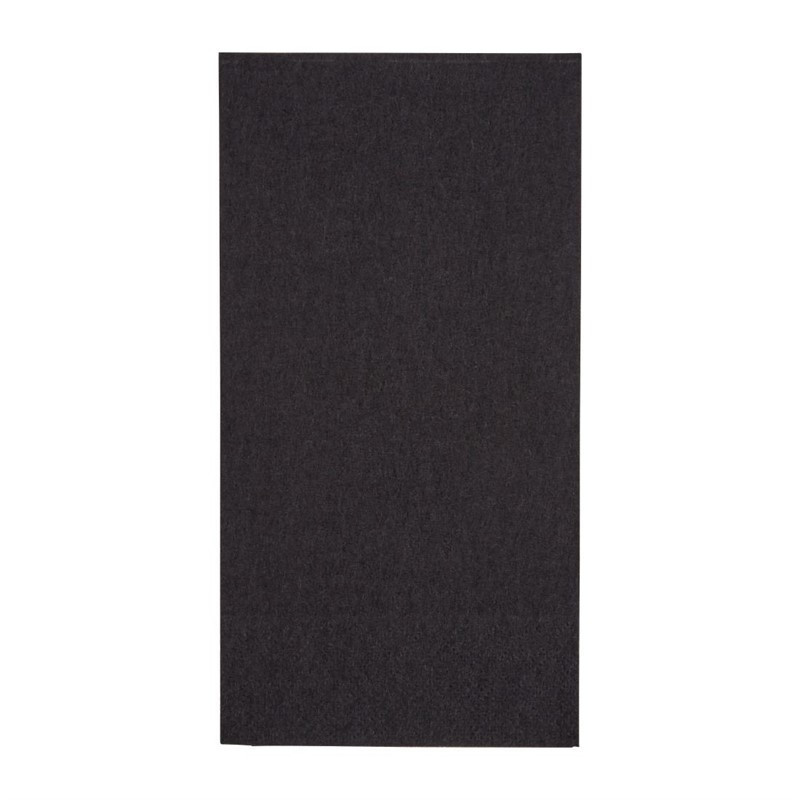 Serviettes dîner 2 plis format 1/8 Fiesta Recyclable 400mm noires (lot de 2000)