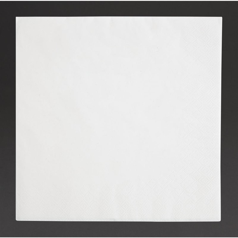 Serviettes dîner 3 plis format 1/4 Fiesta Recyclable 400mm blanches (lot de 1000)