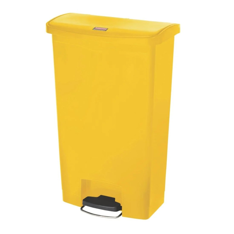 Poubelle à pédale frontale large Slim Jim Step-On Rubbermaid jaune 68L