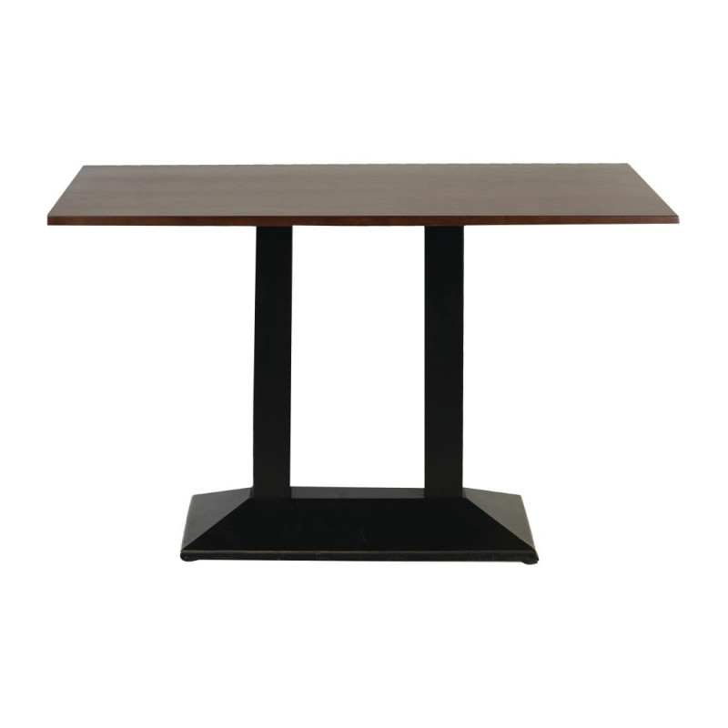 Table rectangulaire avec pied en métal et plateau en bois foncé Turin 1200x700 mm