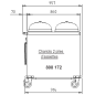Chariot assiettes niveau constant chauffant,  2 piles d'assiettes, intégré au self avec habillage et rampe