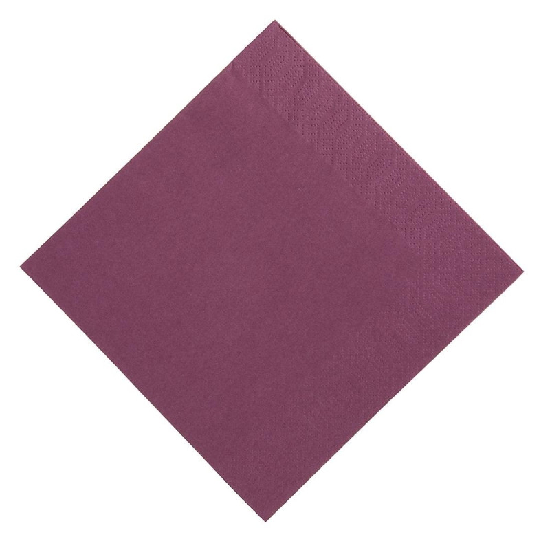 Serviettes ouate prune Duni 330mm (Lot de 1000)