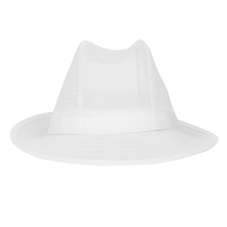 Chapeau Trilby blanc avec résille M