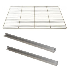 Grille GN2/1 et Paire de glissières inox pour ARMOIRES EURO GASTRO